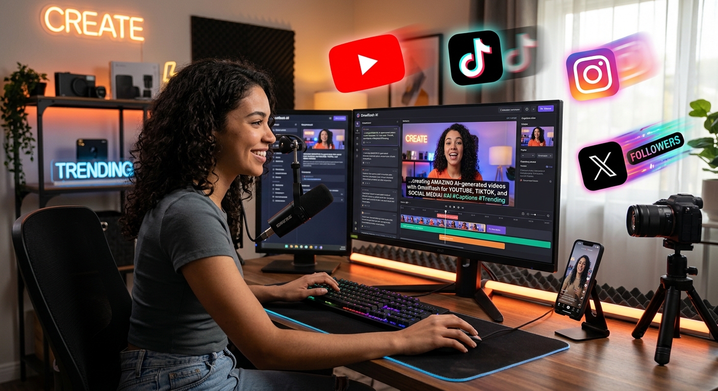 Captioning Omniflash AI Videos for YouTube, TikTok, and Social Media
